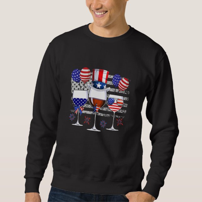 Moletom 4 De Julho Vermelho Branco Azul Três Copos De Vinh (Frente)