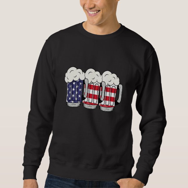 Moletom 4th Of July  American Flag Patriotic Alcoholic (Frente)