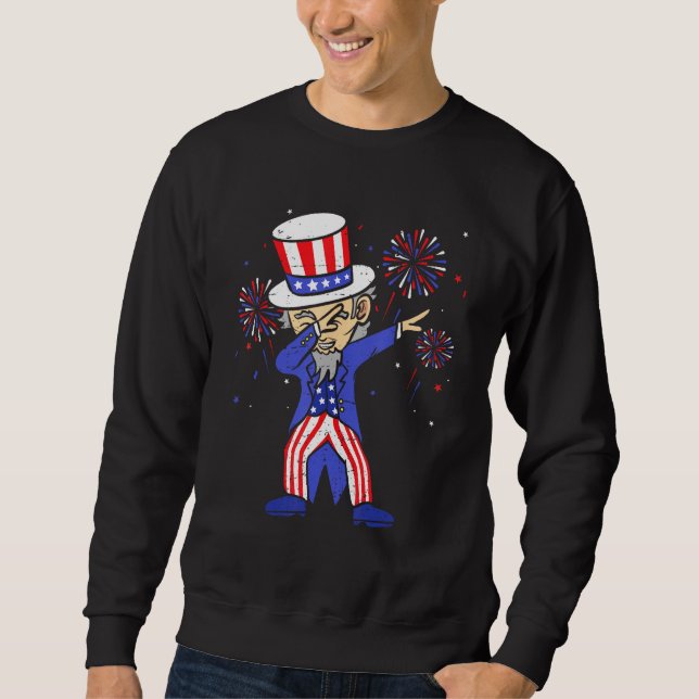 Moletom 4th Of July  For Kids  Dabbing Uncle Sam Boys Men (Frente)