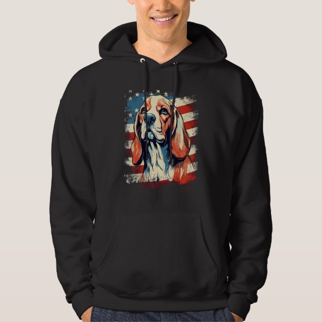 Moletom 4th Of July US Flag Beagle Dog (Frente)