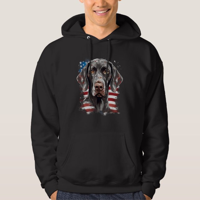 Moletom 4th Of July US Flag German Shorthaired Pointer Dog (Frente)