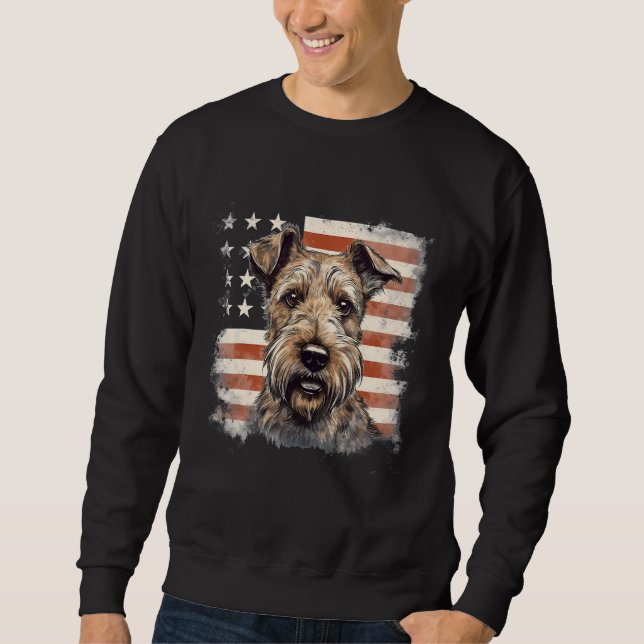 Moletom 4th Of July US Flag Irish Terrier Dog (Frente)