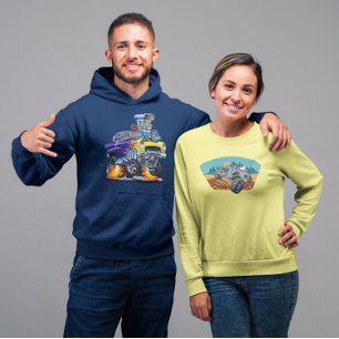 Moletom 55 Carro Engraçado em Chamas Dragão Pista Fera 