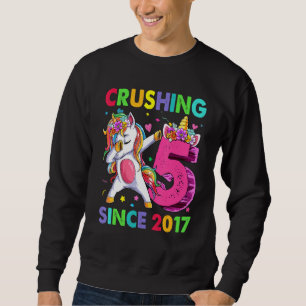 Moletom 5 Esmagando Desde 2017 Dabbing Unicorn 5 Birth