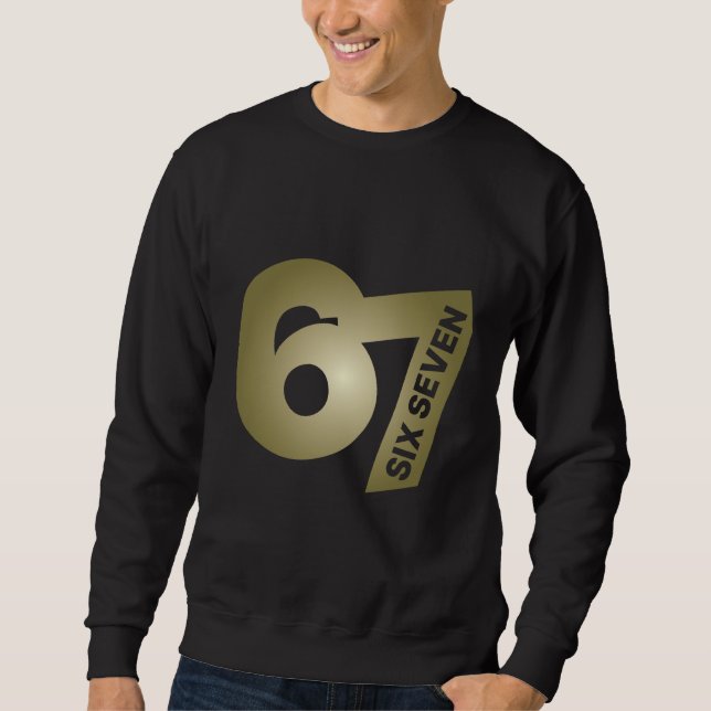 Moletom 67 Six Seven Gold Typography Black  (Frente)
