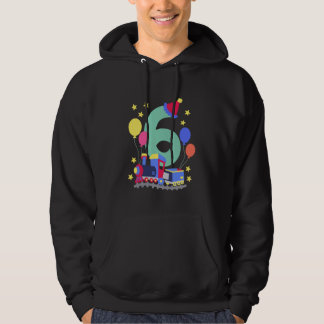 Moletom 6 de Aniversário Comboios Eu sou 6 Meninos Seis an