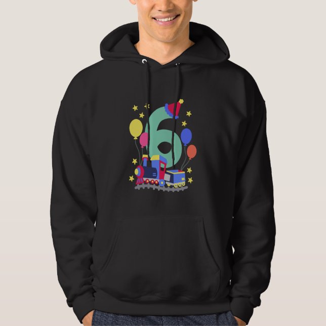 Moletom 6 de Aniversário Comboios Eu sou 6 Meninos Seis an (Frente)