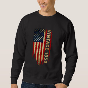 Moletom 75 anos Vintage 1950 American Flag 75th Birth