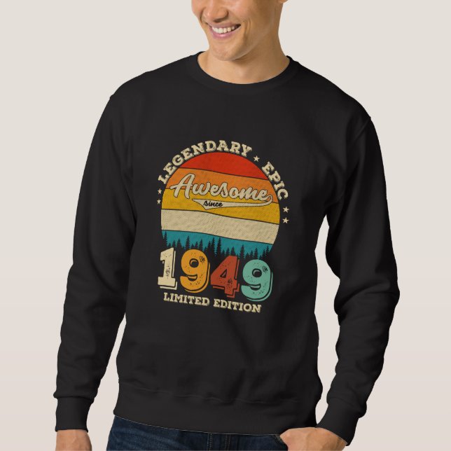Moletom 76 anos Idade do Dia 1949 Excelente 76º presente d (Frente)