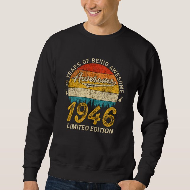 Moletom 79 anos 1946 Retro Incrível 79º presente de aniver (Frente)