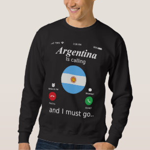 Moletom A Argentina está chamando e eu preciso ir Bandeira