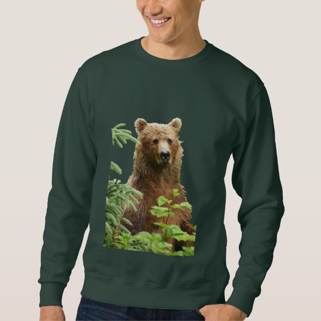 Moletom A camisola básica dos homens com ursos de urso (Frente)