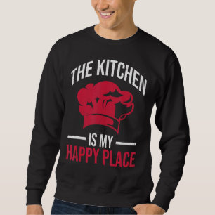 Moletom A Cozinha É Meu Lugar Feliz Para Um Chef De Cozinh