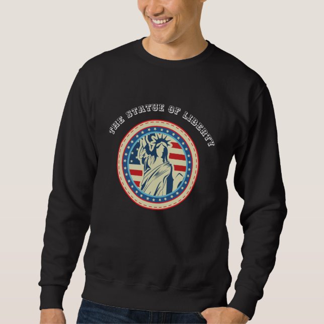 Moletom A estátua da Liberty Vintage Black Sweatshirt (Frente)