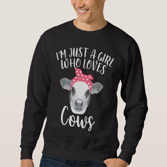 Moletom A Girl Loves Cows Cow for Women (Frente)