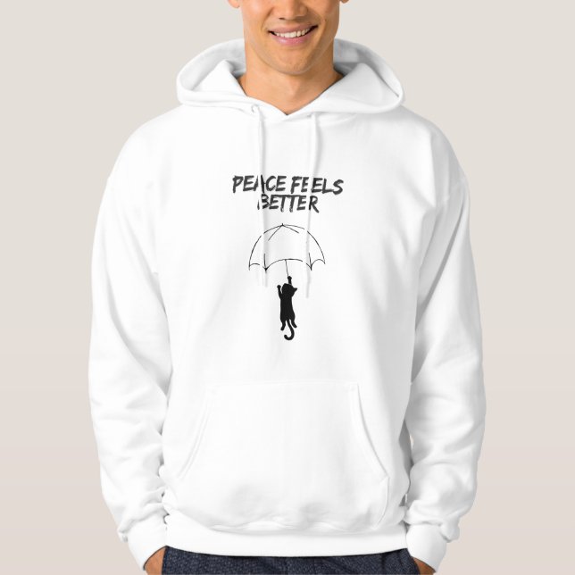 Moletom A Paz Sente Melhor Editável - Camisola com Gato de (Frente)