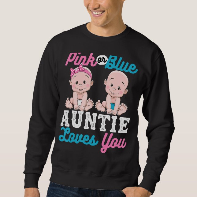 Moletom A Tia Rosa Ou Azul Ama-Te Designs De Gravidez (Frente)