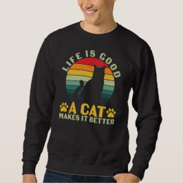 Moletom A Vida é Boa, um Gato a Torna Melhor