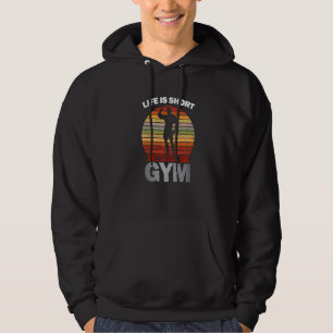 Moletom A Vida é Curta Treino de Ginásio Fitness Retro Pôr