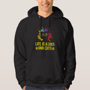 Moletom A vida é livros e livros de gatos e gatas.
