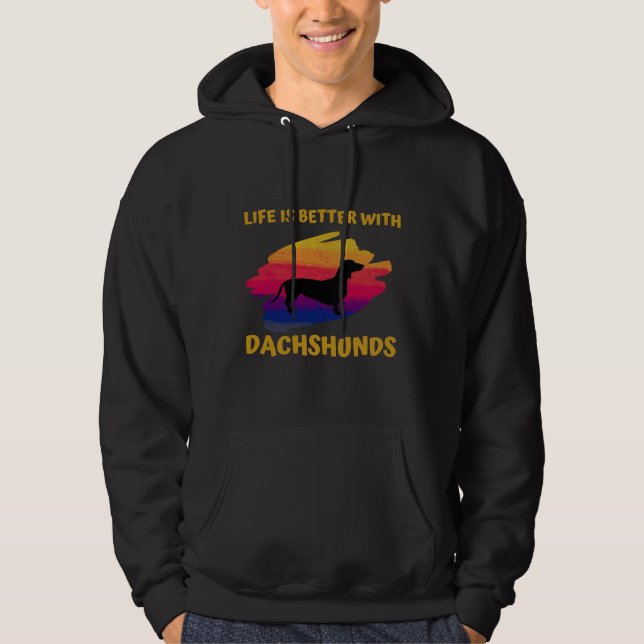 Moletom A Vida É Melhor Com Dachshund (Frente)