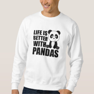 Moletom A Vida É Melhor Com Pandas Cute Panda Colorida
