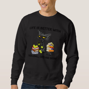 Moletom A Vida é Melhor Com Pickleball Black Cats Books Ki