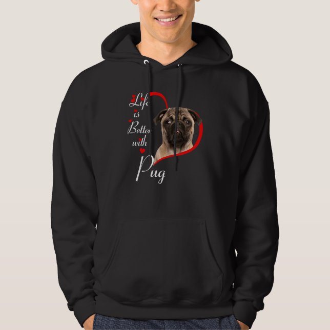 Moletom A Vida É Melhor Com Pug (Frente)