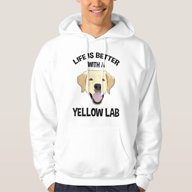 Moletom A Vida É Melhor Com Um Laboratório Amarelo (Frente)