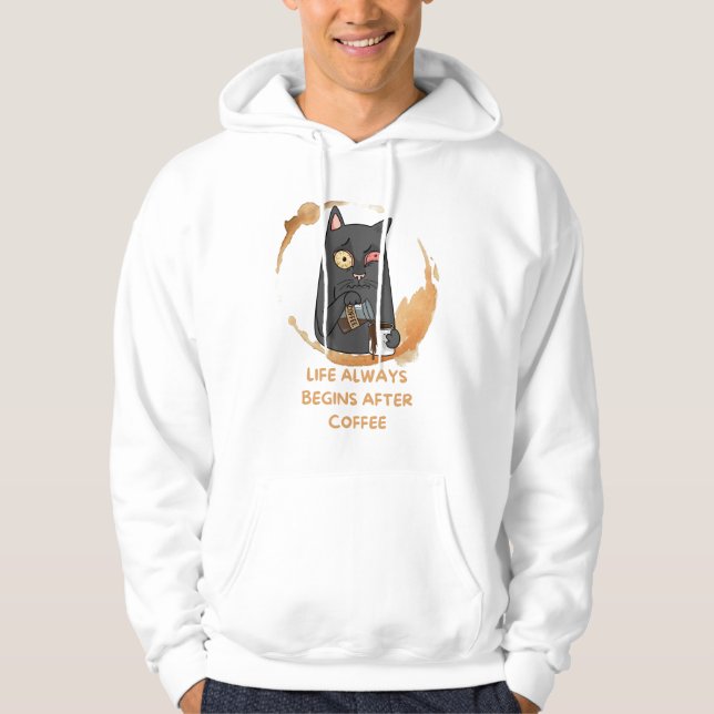 Moletom a vida sempre começa depois do café (Frente)