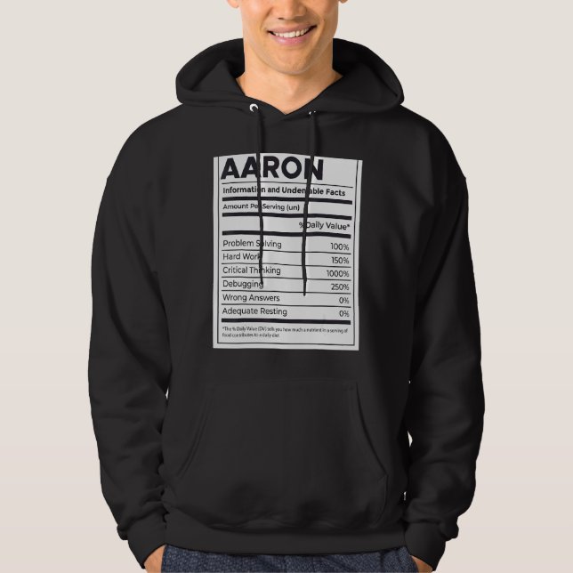 Moletom Aaron Nutrition Information Problem Solving Duro (Frente)
