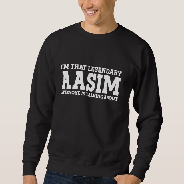 Moletom Aasim Nome Pessoal Nome Nome Funny Aasim (Frente)