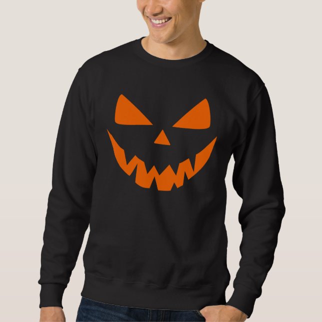 Moletom Abóbora de Halloween com Rosto Assustador de Jack  (Frente)