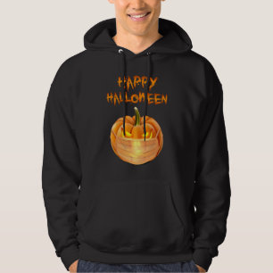 Moletom Abóbora de Halloween Usando Máscara Facial Diverti
