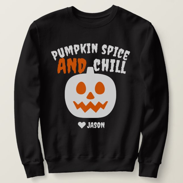 Moletom Abóbora-de-laranja-assustada do Feliz Dia das Brux (Frente do Design)