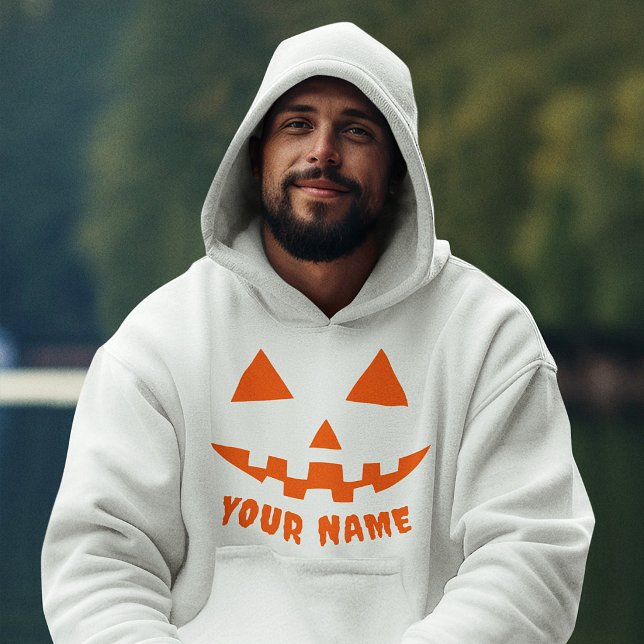 Moletom Abóbora Laranja Personalizada de Halloween Seu Nom (Criador carregado)