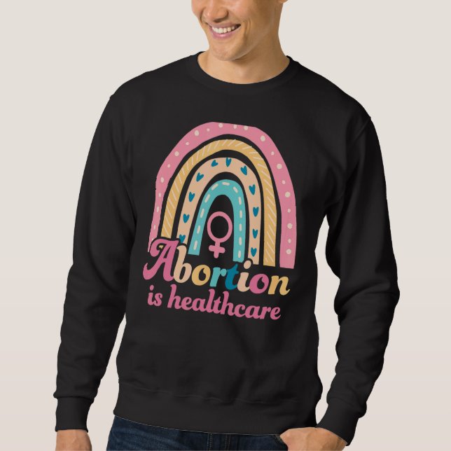 Moletom Aborto É Saúde Retro Rainbow Pro Choice Fe (Frente)