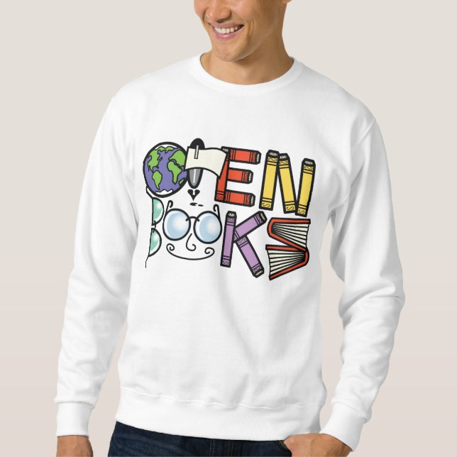 Moletom Abra a camisola dos livros (Frente)