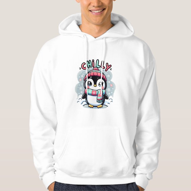Moletom Abraço de Cachecol Nevado do Pinguim Gelado (Frente)