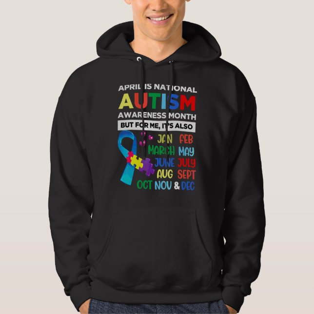 Moletom Abril É Mês de Consciência do Autismo Nacional Pre (Frente)