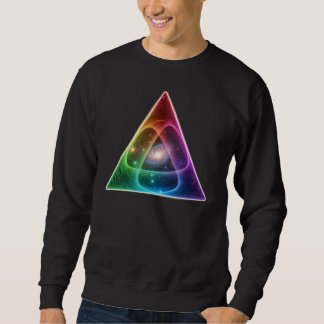 Moletom Abstract Neon Rainbow Triangle Geometric Prism Art