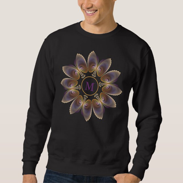 Moletom Abstrato Angel Wings Mandala Fractal Monograma (Frente)