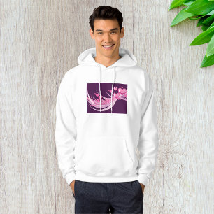 Moletom Abstrato Romântico Corações Rosa Design em Roxo