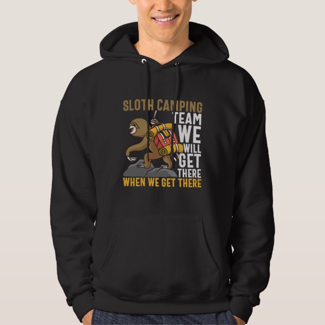 Moletom Acampamento Citação Sloth Camping Team Vamos Chega (Frente)
