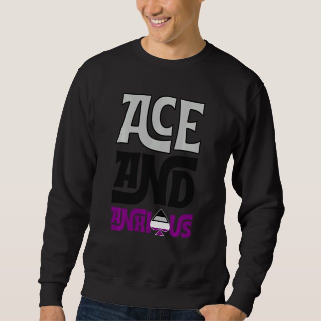 Moletom Ace E Ansioso Orgulho Asexual, Bandeira Engraçado  (Frente)