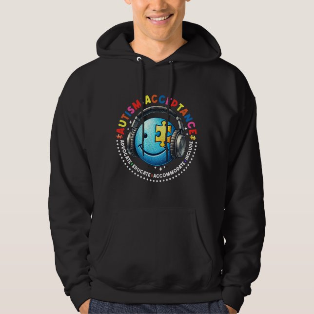 Moletom aceitação do autismo sorridente (Frente)