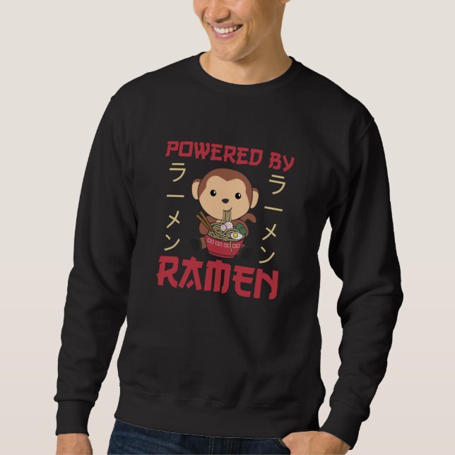 Moletom Acionado Por Ramen, Macaco Doce Come Ramen (Frente)