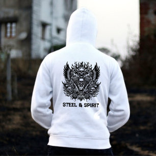Moletom Aço e Spirit Biker Skull Hoodie
