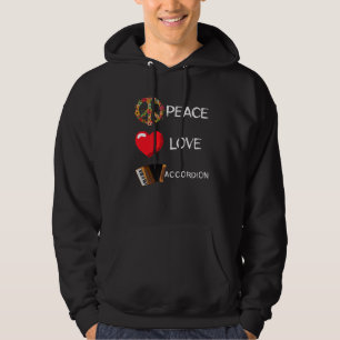 Moletom Acordião Love Peace Music Accordionist Music Flow