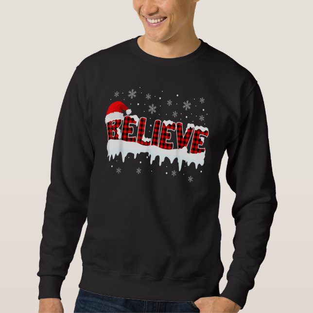 Moletom Acredite em Papais noeis de Xadrez Buffalo Floco d (Frente)